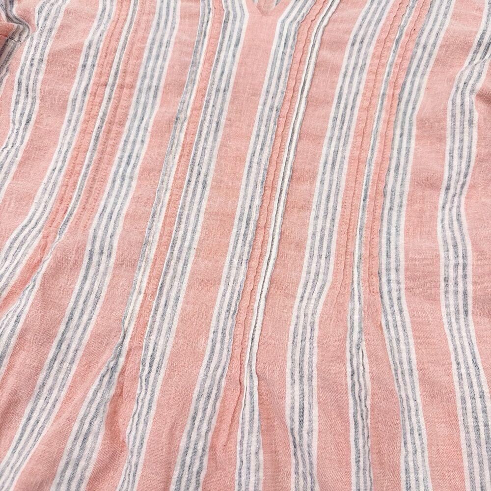 Soft Surroundings‎ Tunic Top Size Medium Pink Striped Lagenlook Mature Coastal - Picture 3 of 7